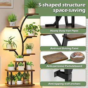 Suporte para Plantas de 8 Níveis com Gaveta de Armazenamento