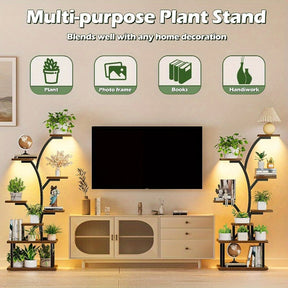 Suporte para Plantas de 8 Níveis com Gaveta de Armazenamento