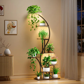 Suporte de Plantas com Luz de Crescimento – 8 Níveis