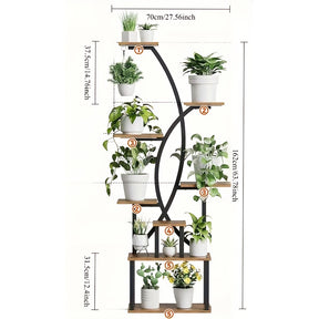 Prateleira de plantas grandes
